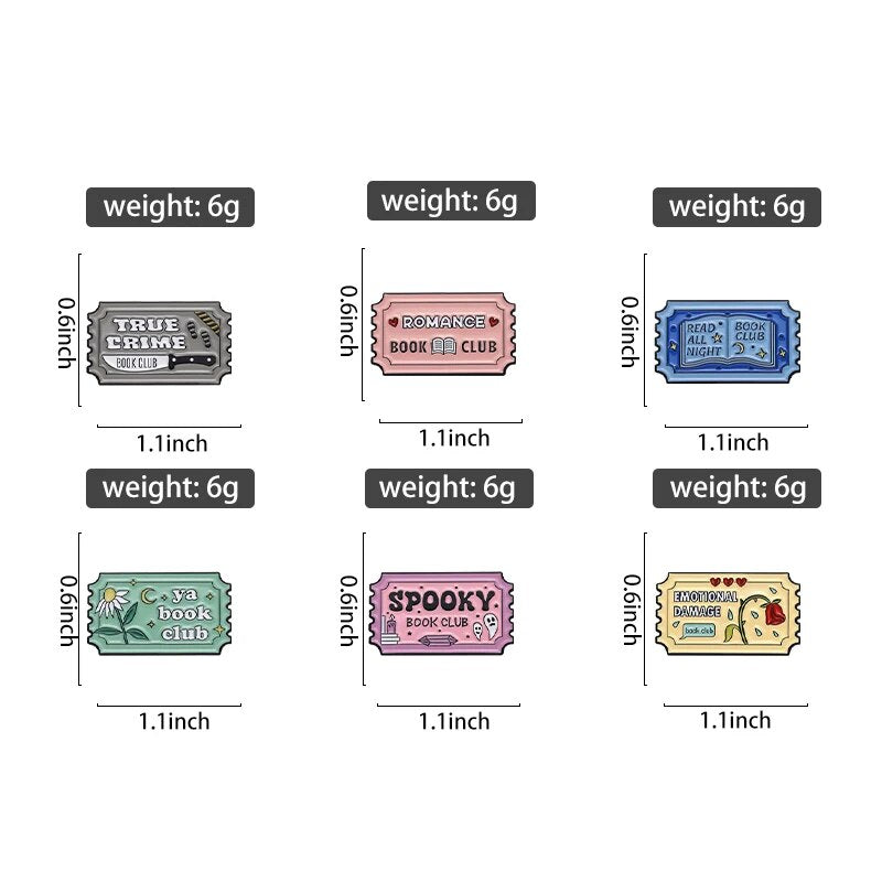 Book Club Enamel Pins