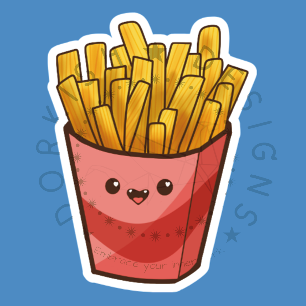 Fries matte sticker