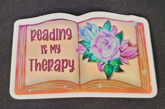 Reading is my therapy sticker
