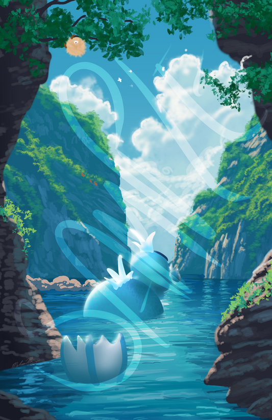 Poke-Cliff Gyrados Art Prints