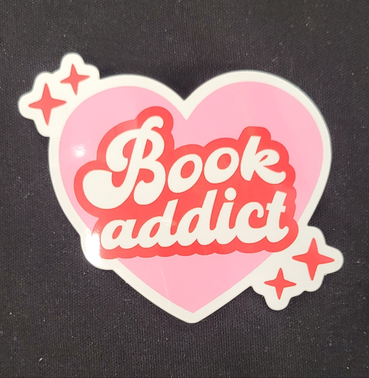 Book addict Heart Glossy Vinyl sticker