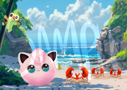 Poke-Beach Party Art Prints