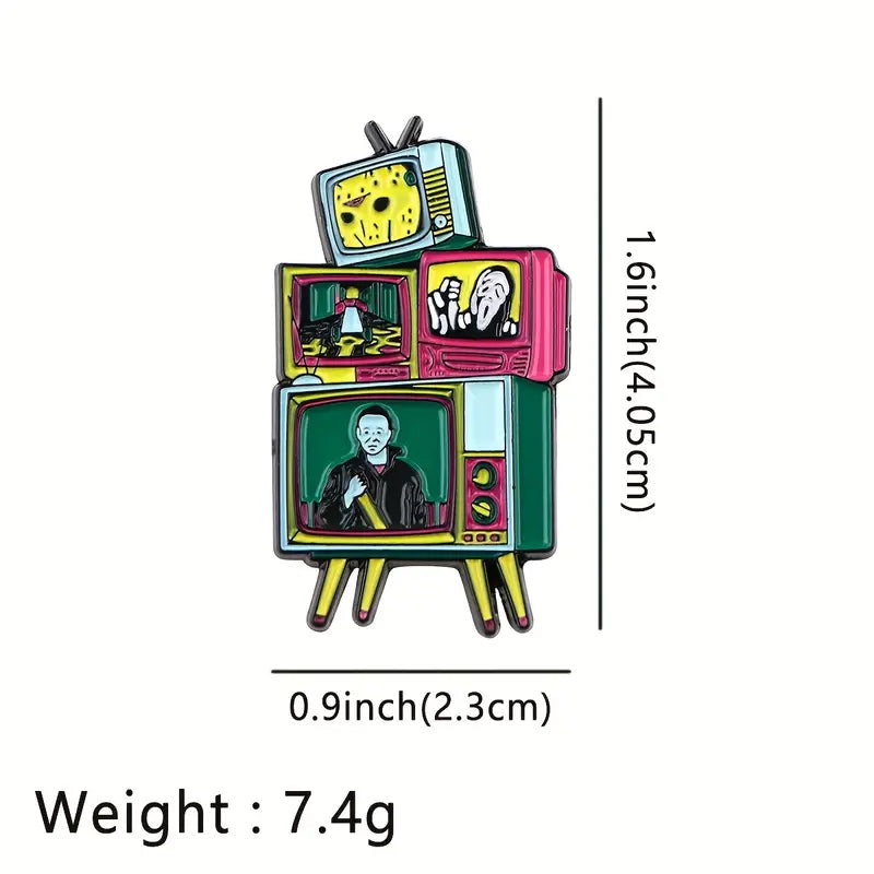 Horror TV Enamel Pin