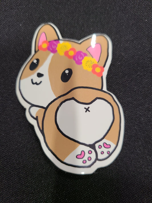 Corgi with Flower Crown