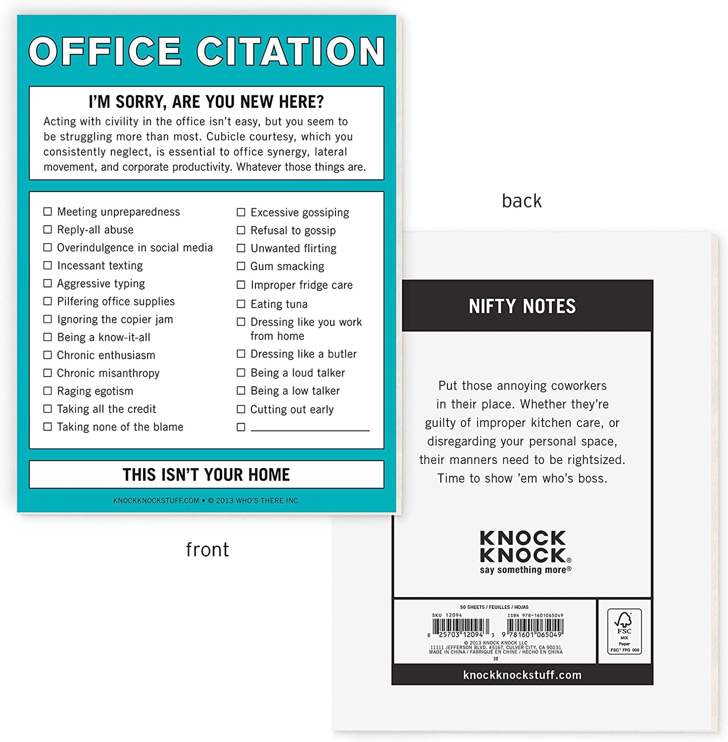 Knock Knock Office Citation Notepad