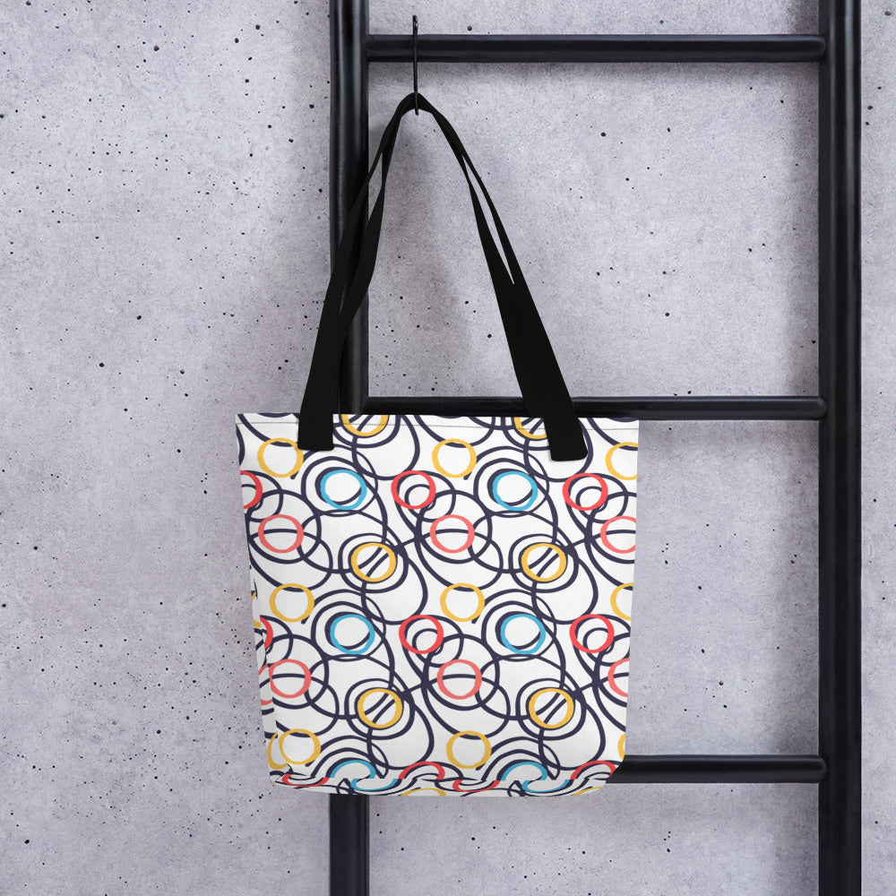 Abstract Swirls Polyester Tote bag 15inx15in