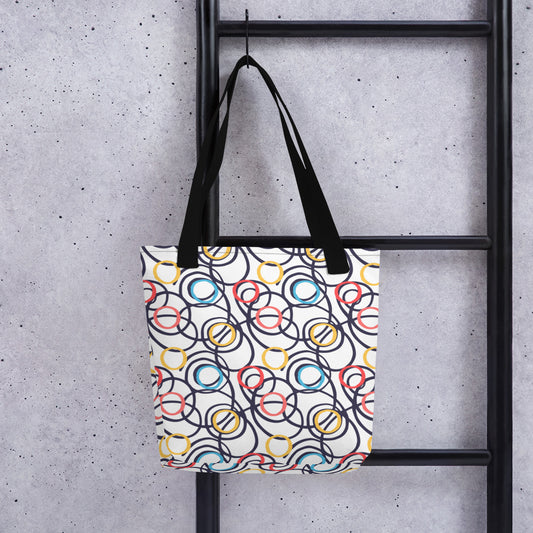 Abstract Swirls Polyester Tote bag 15inx15in