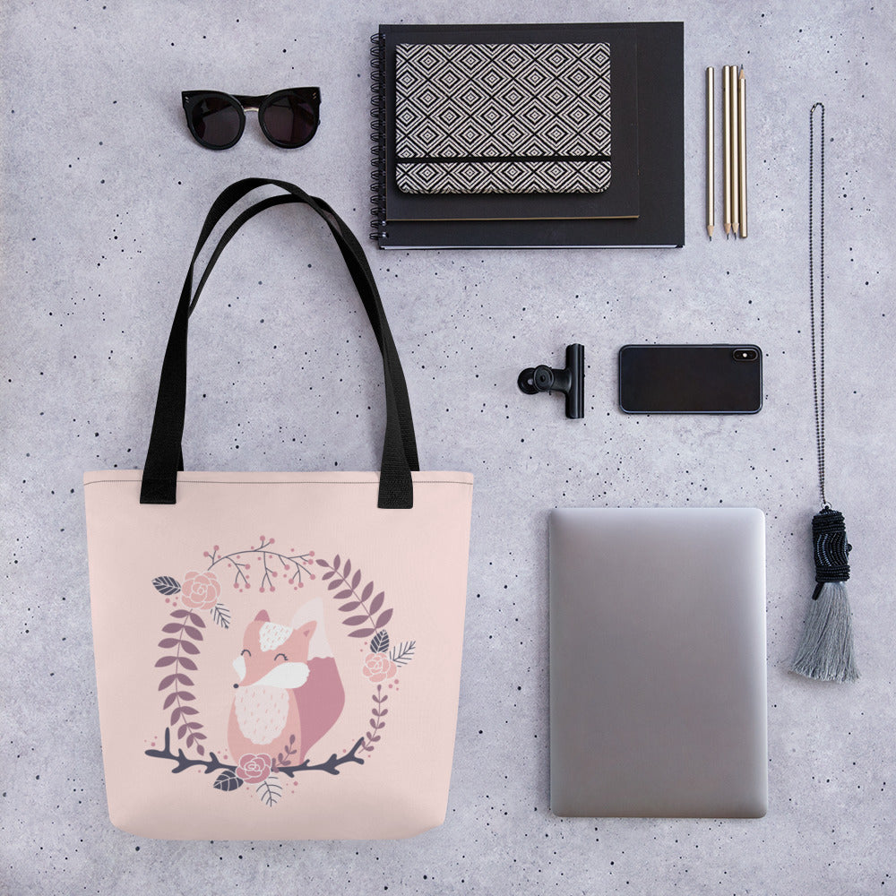 Pink Sweet Fox Tote bag
