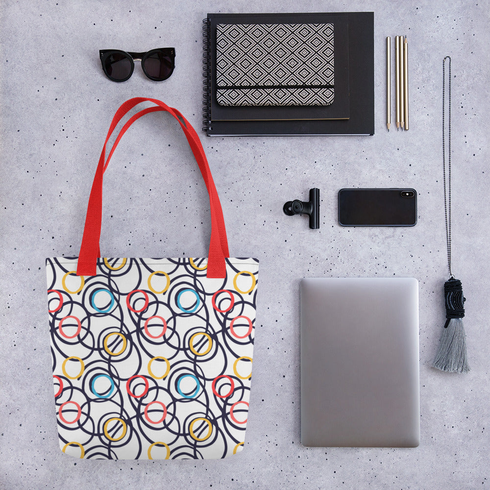 Abstract Swirls Polyester Tote bag 15inx15in