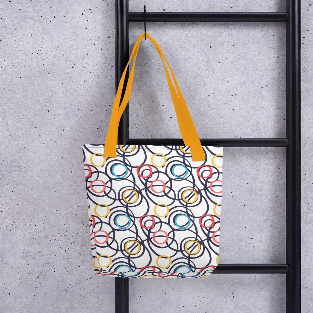 Abstract Swirls Polyester Tote bag 15inx15in